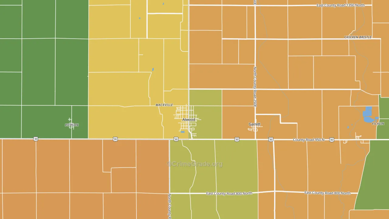 61913, IL Map of Drug-Related Crime Rates