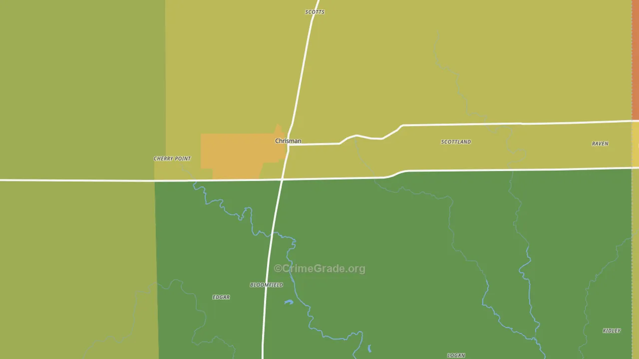 61924, IL Map of Drug-Related Crime Rates