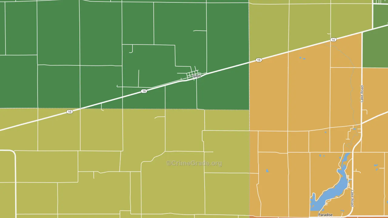 61928, IL Map of Drug-Related Crime Rates