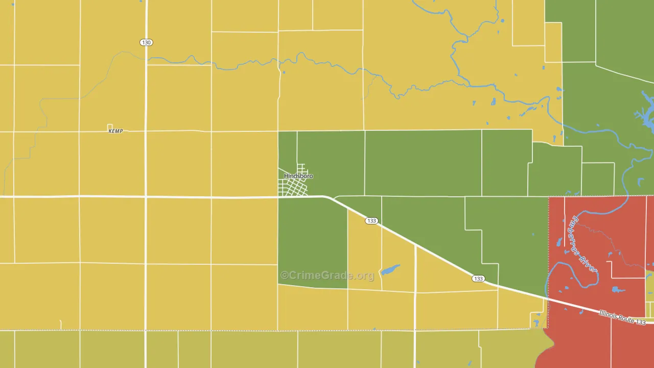 61930, IL Map of Drug-Related Crime Rates