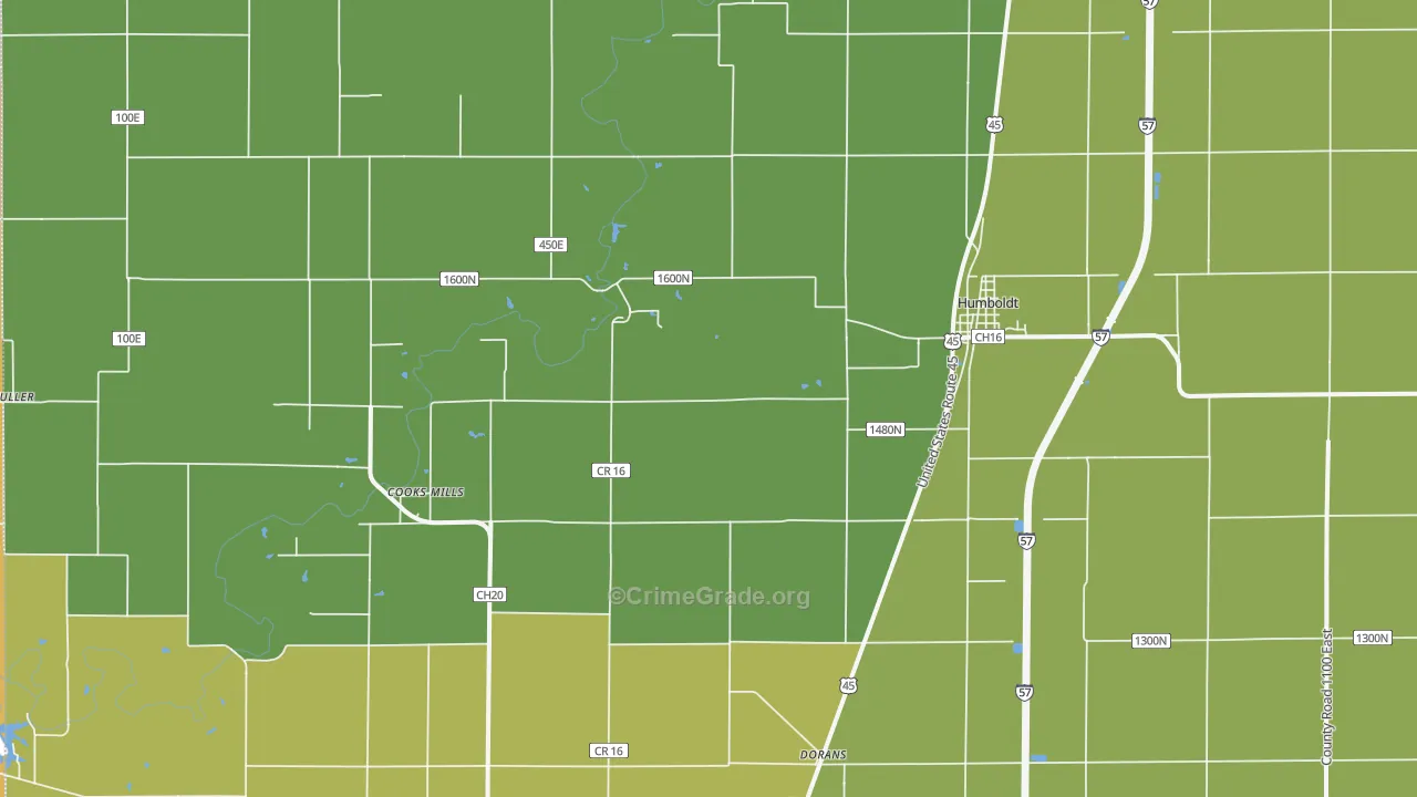 61931, IL Map of Drug-Related Crime Rates