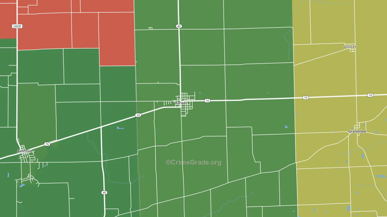 61933, IL Map of Drug-Related Crime Rates
