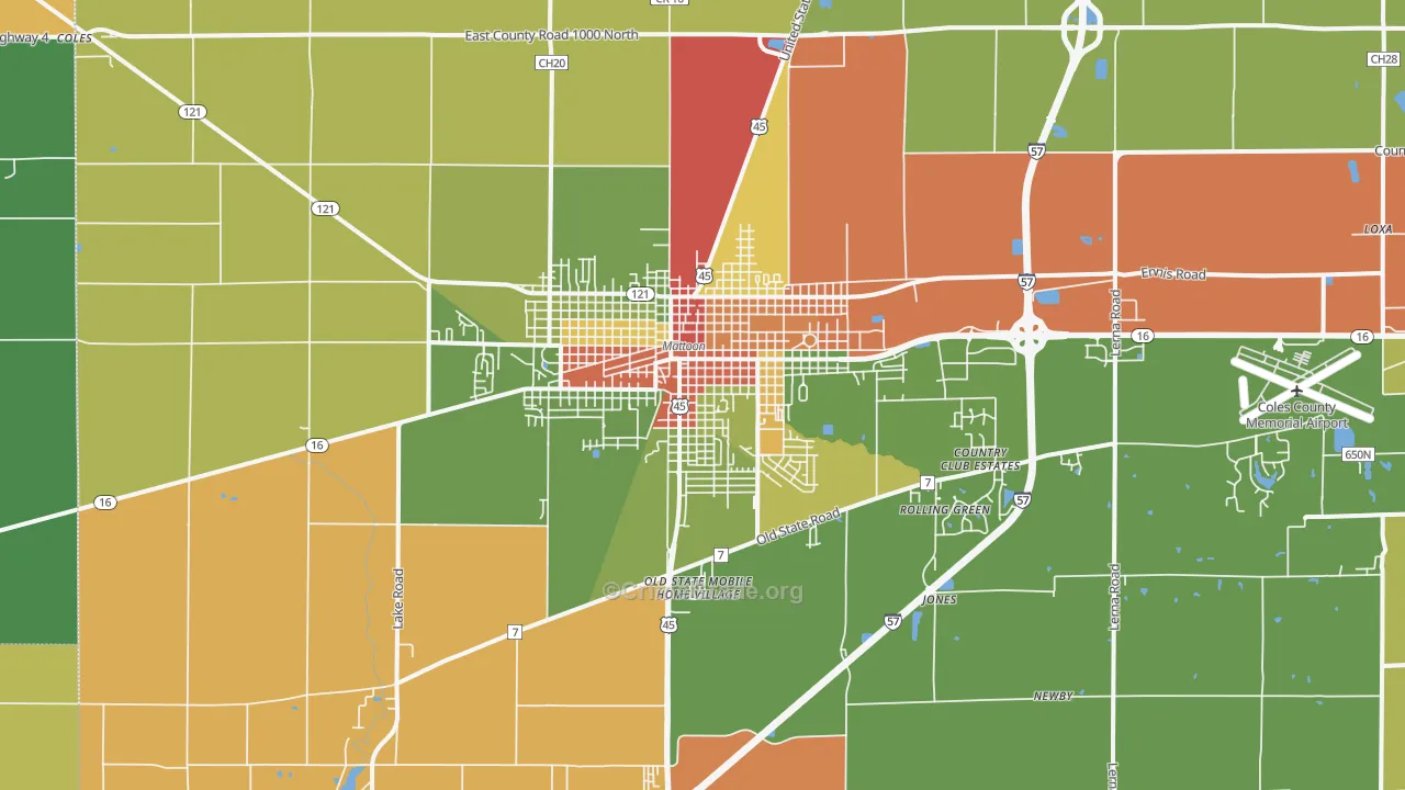 61938, IL Map of Drug-Related Crime Rates