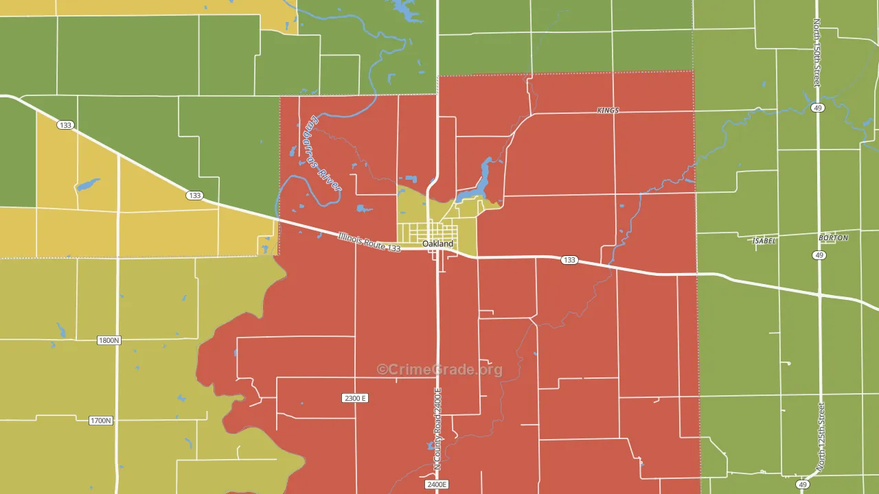 61943, IL Map of Drug-Related Crime Rates
