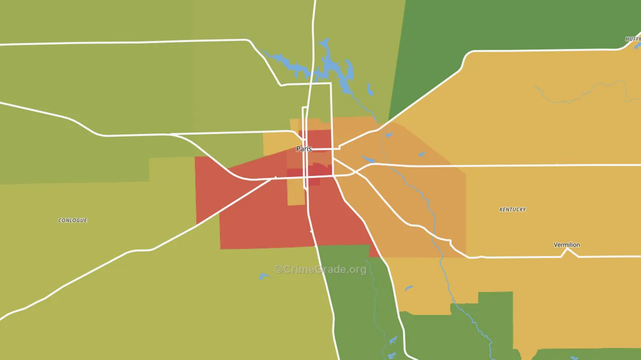 61944, IL Map of Drug-Related Crime Rates
