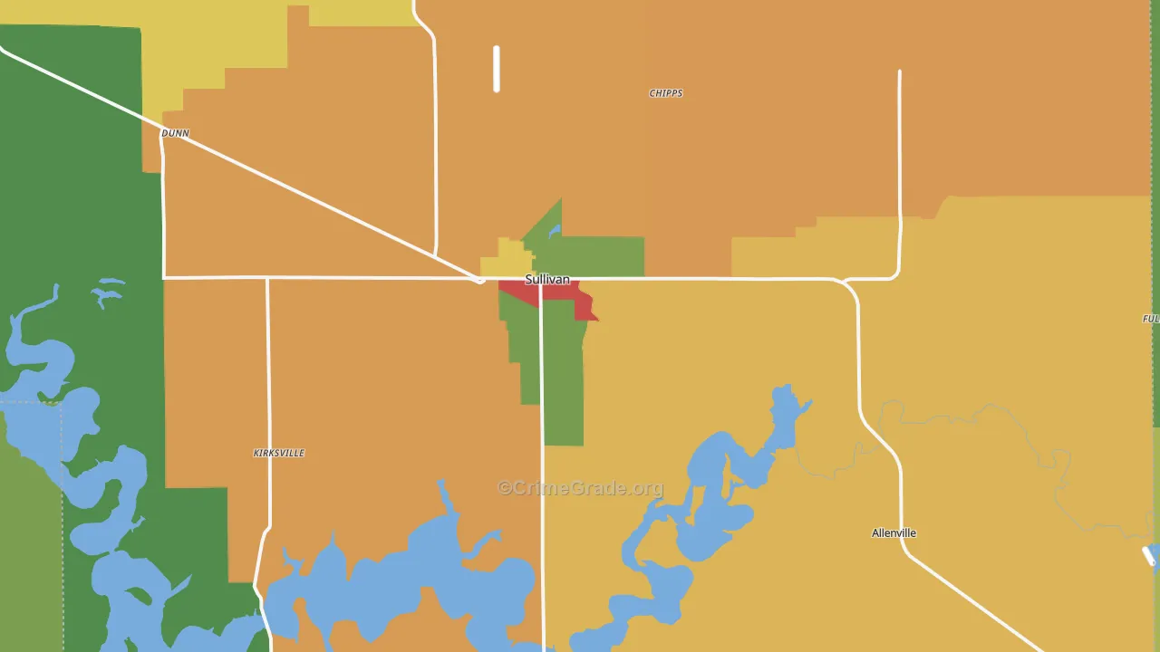 61951, IL Map of Drug-Related Crime Rates