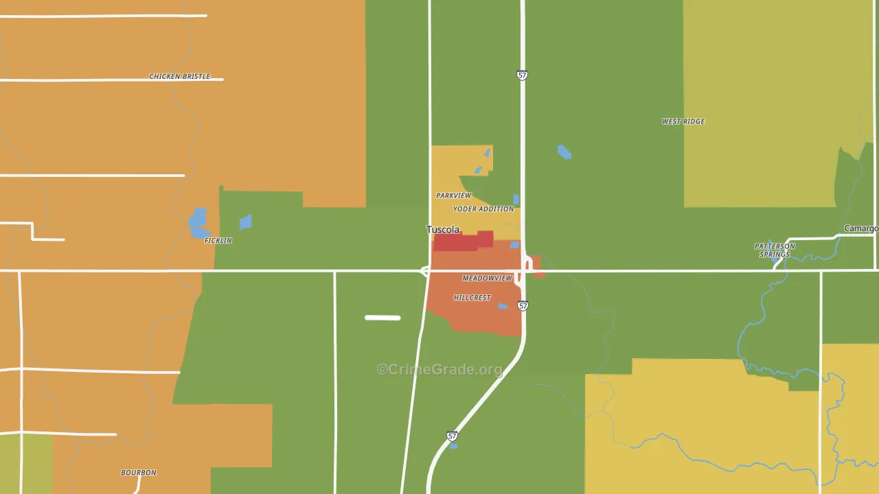 61953, IL Map of Drug-Related Crime Rates