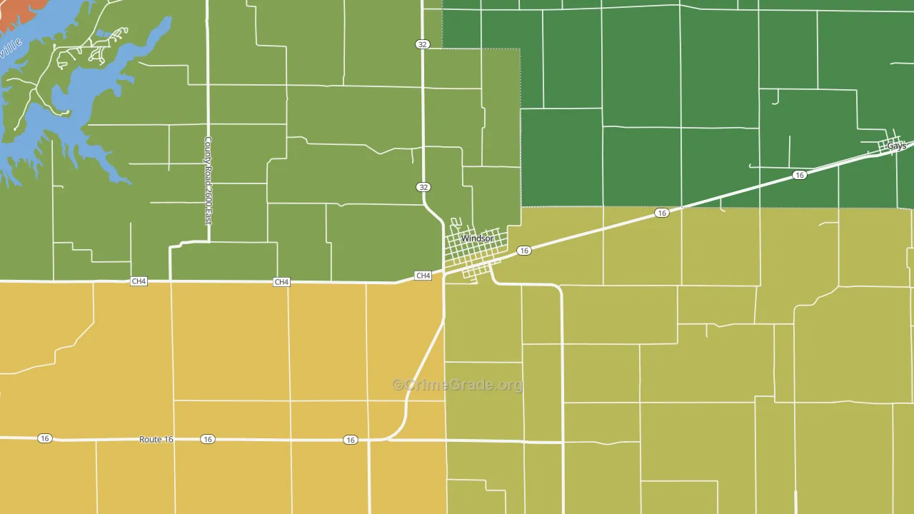 61957, IL Map of Drug-Related Crime Rates
