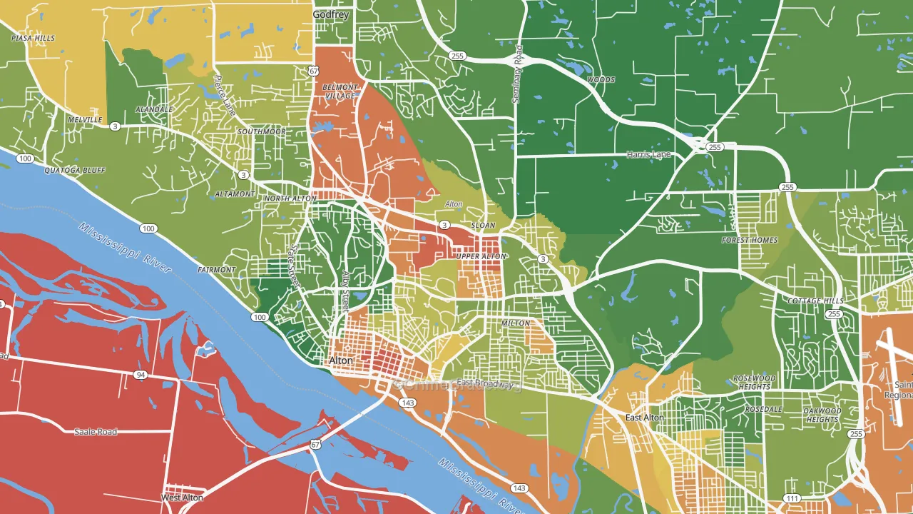 62002, IL Map of Drug-Related Crime Rates