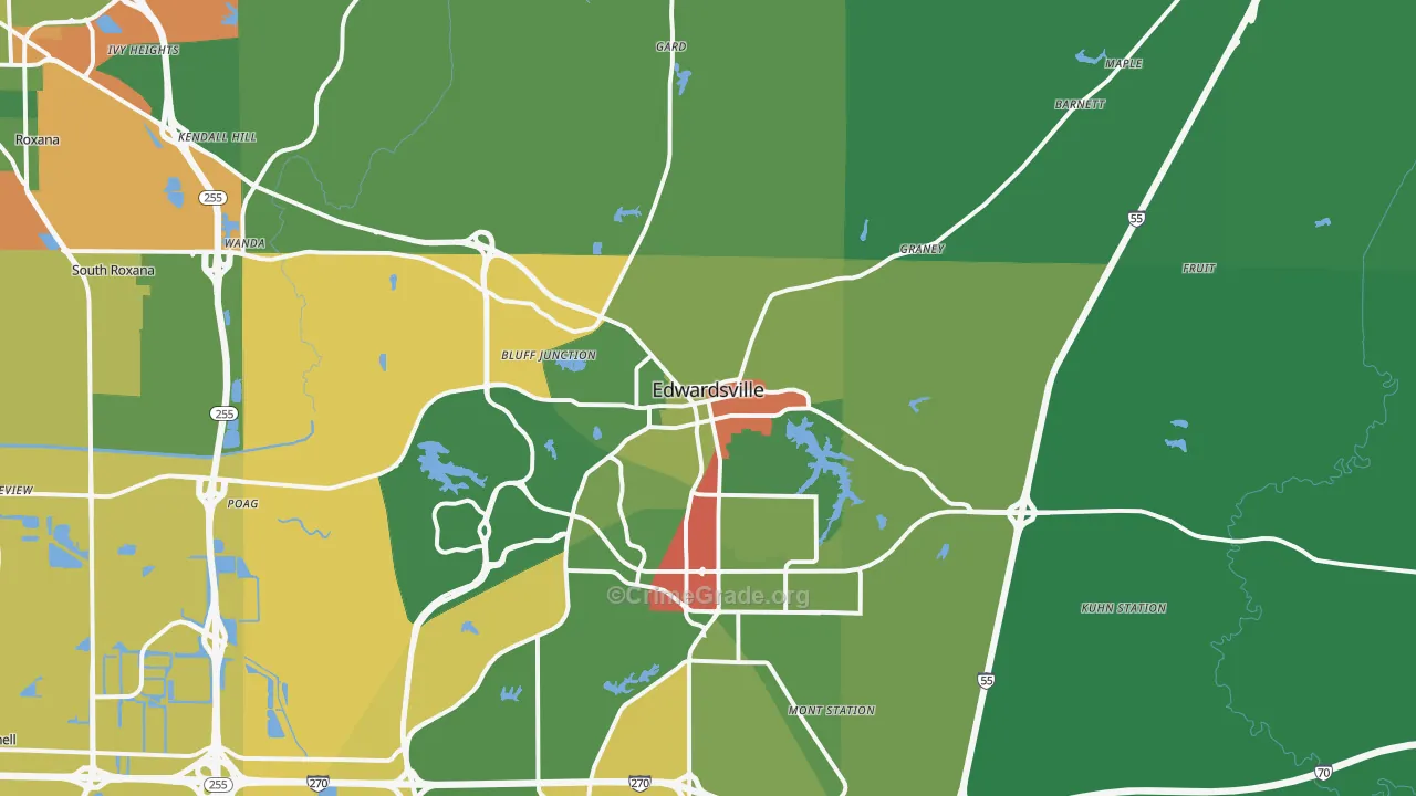 62025, IL Map of Drug-Related Crime Rates