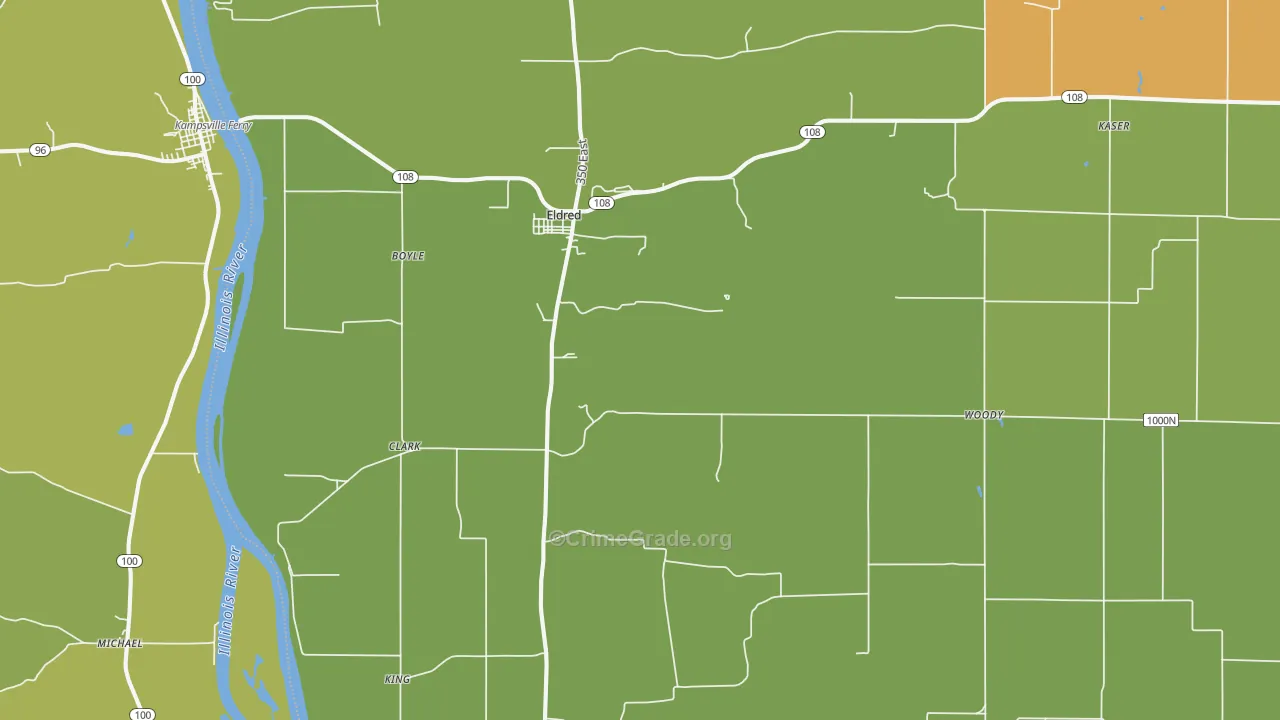 62027, IL Map of Drug-Related Crime Rates