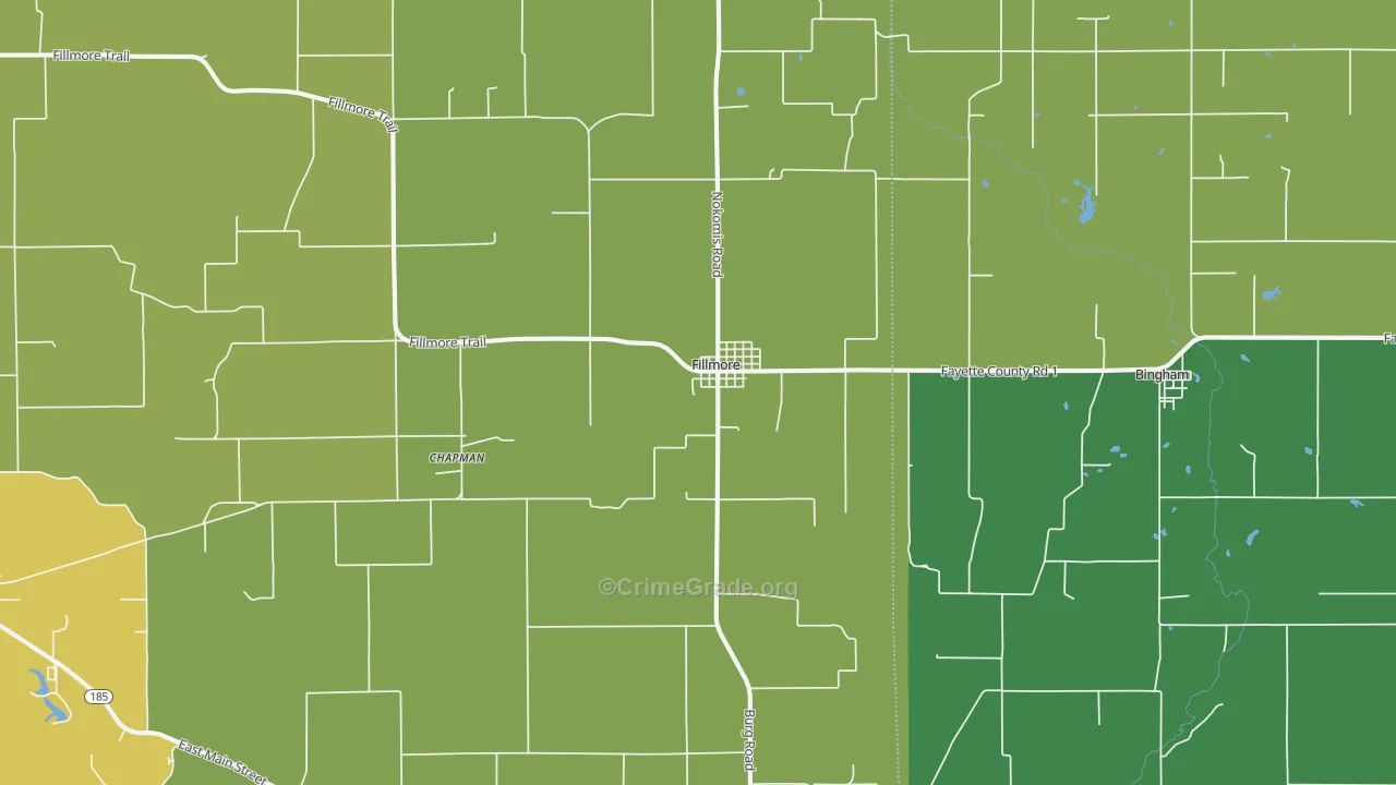 62032, IL Map of Drug-Related Crime Rates