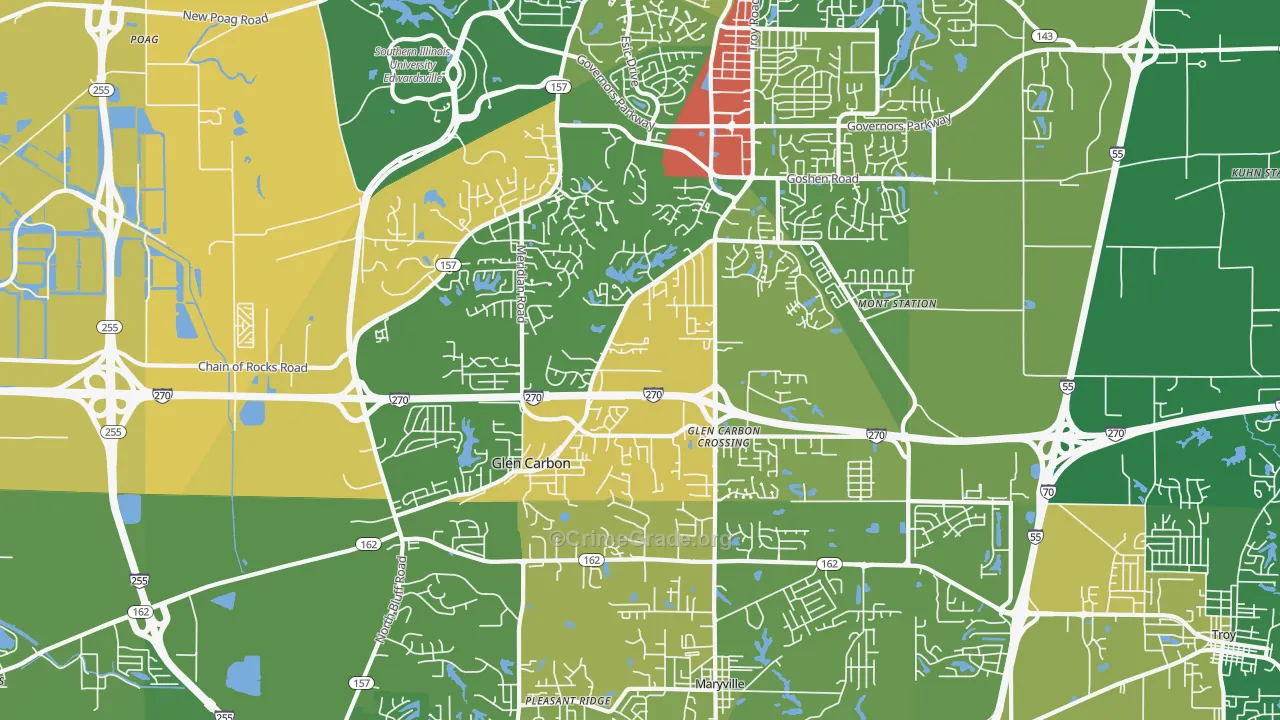 62034, IL Map of Drug-Related Crime Rates