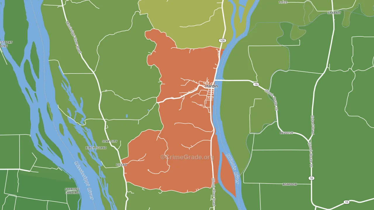 62047, IL Map of Drug-Related Crime Rates