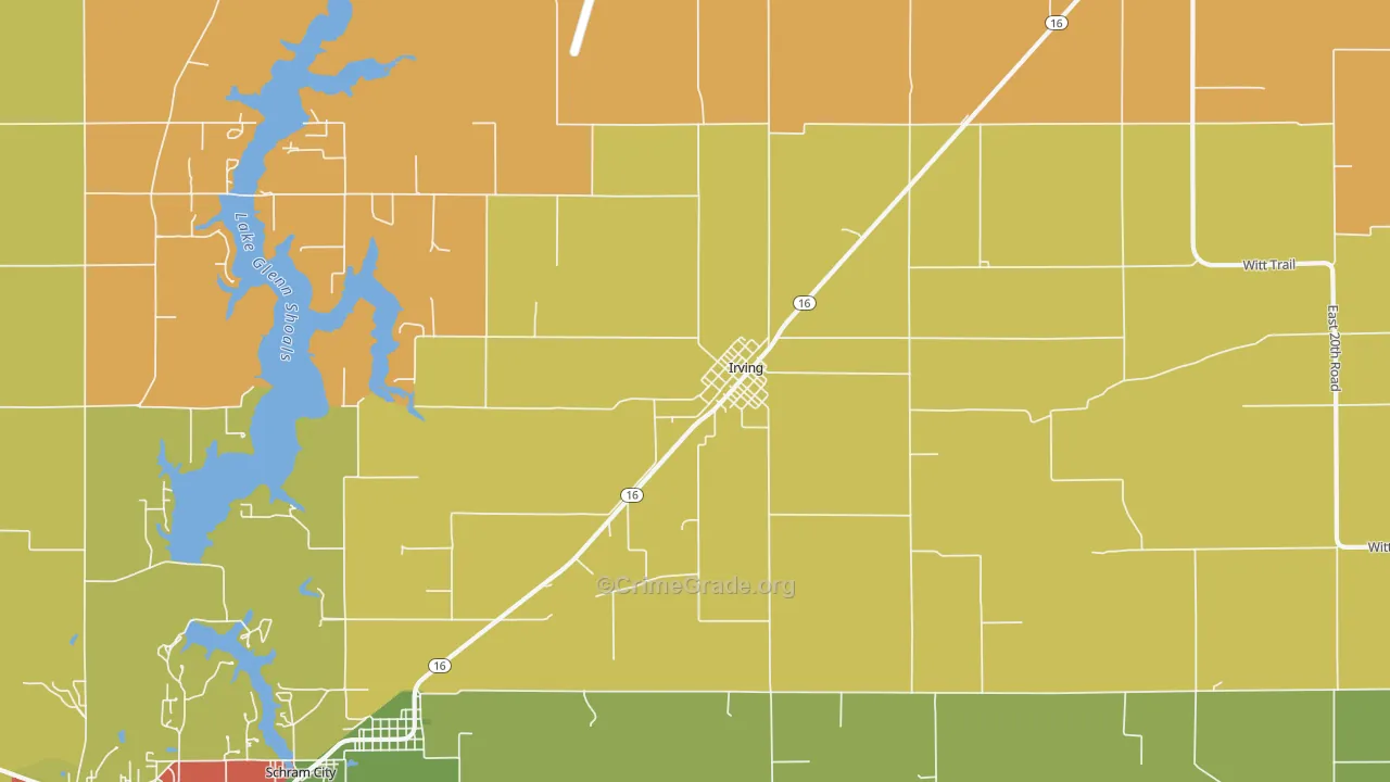 62051, IL Map of Drug-Related Crime Rates
