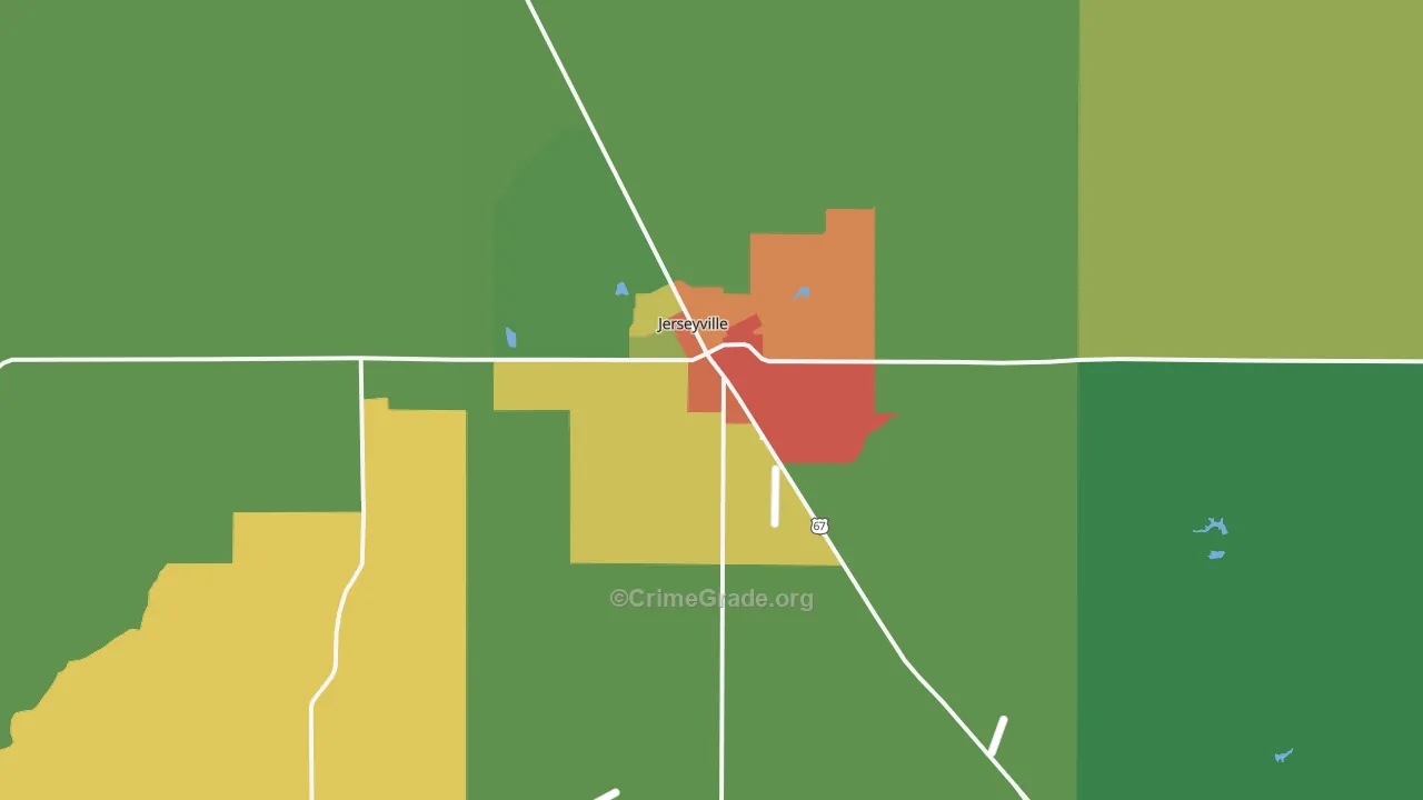 62052, IL Map of Drug-Related Crime Rates