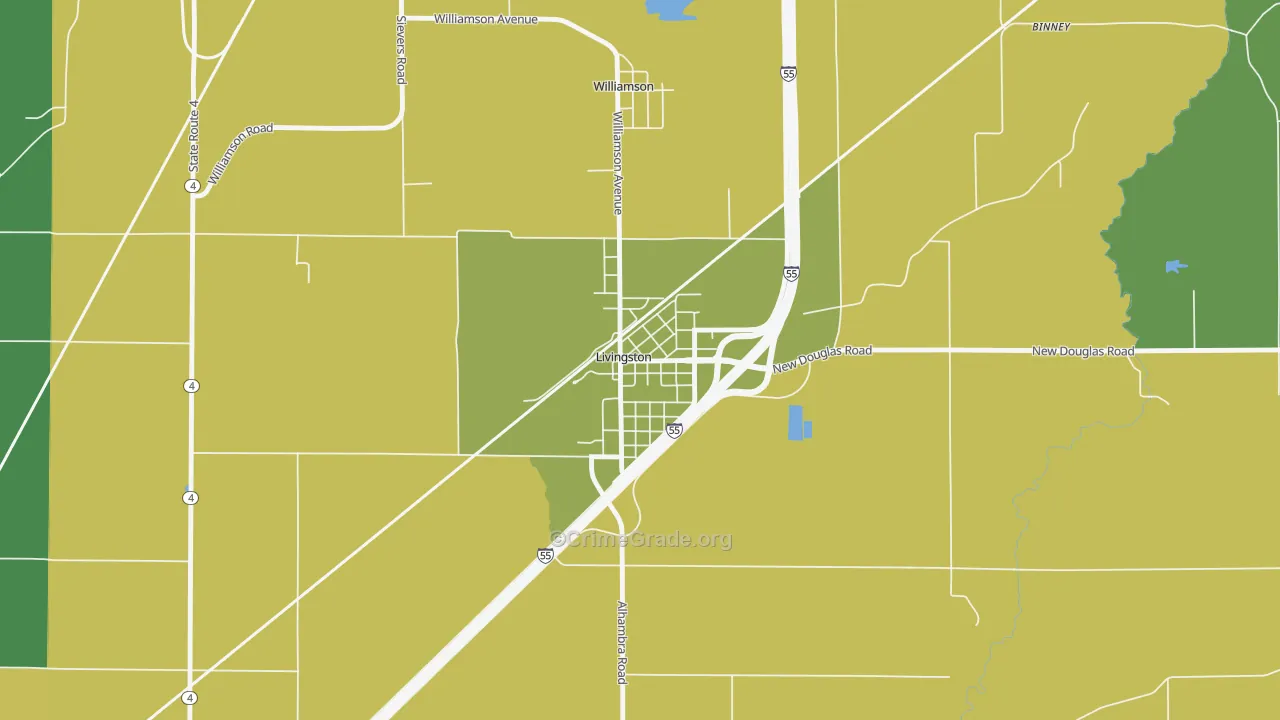62058, IL Map of Drug-Related Crime Rates