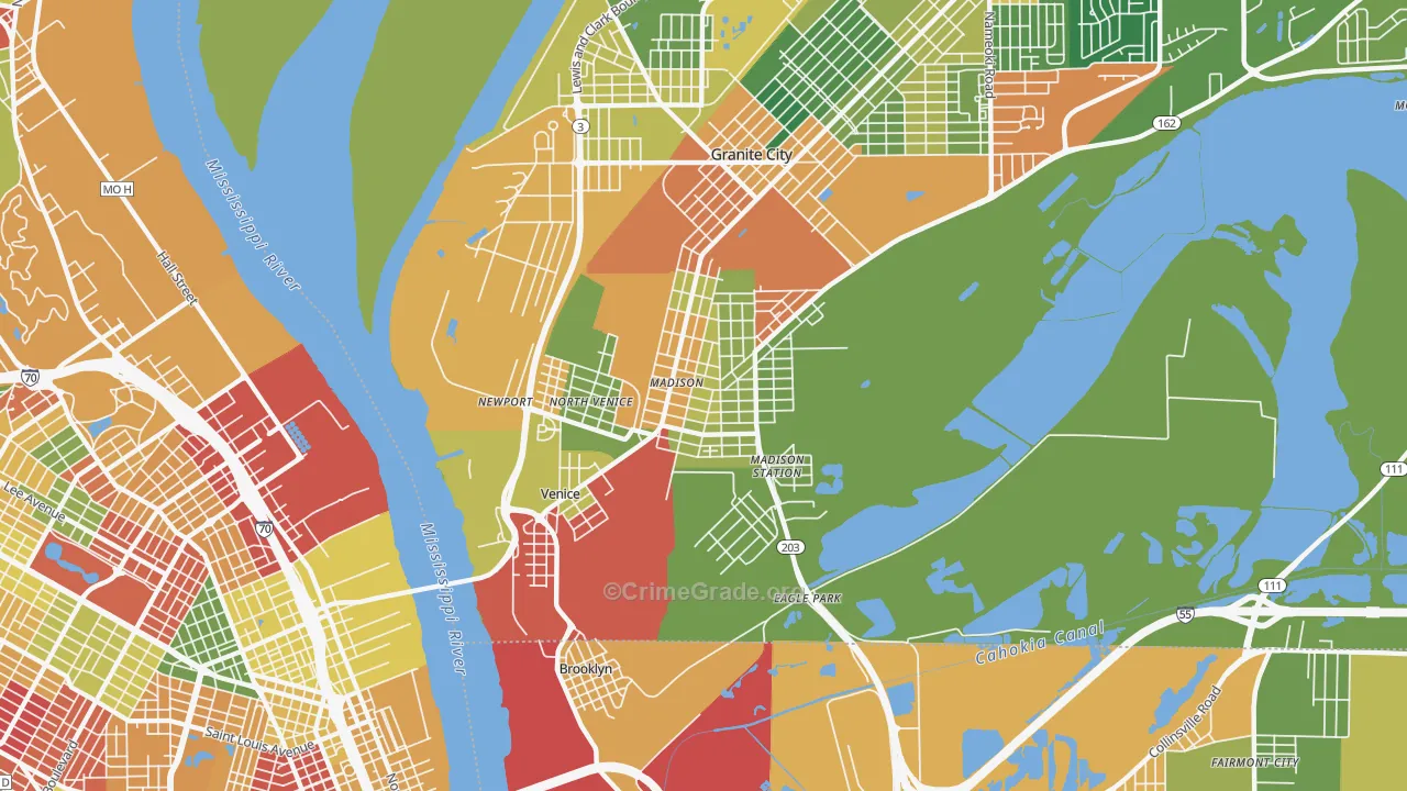 62060, IL Map of Drug-Related Crime Rates