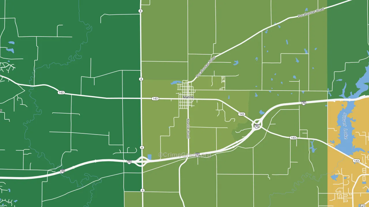 62061, IL Map of Drug-Related Crime Rates