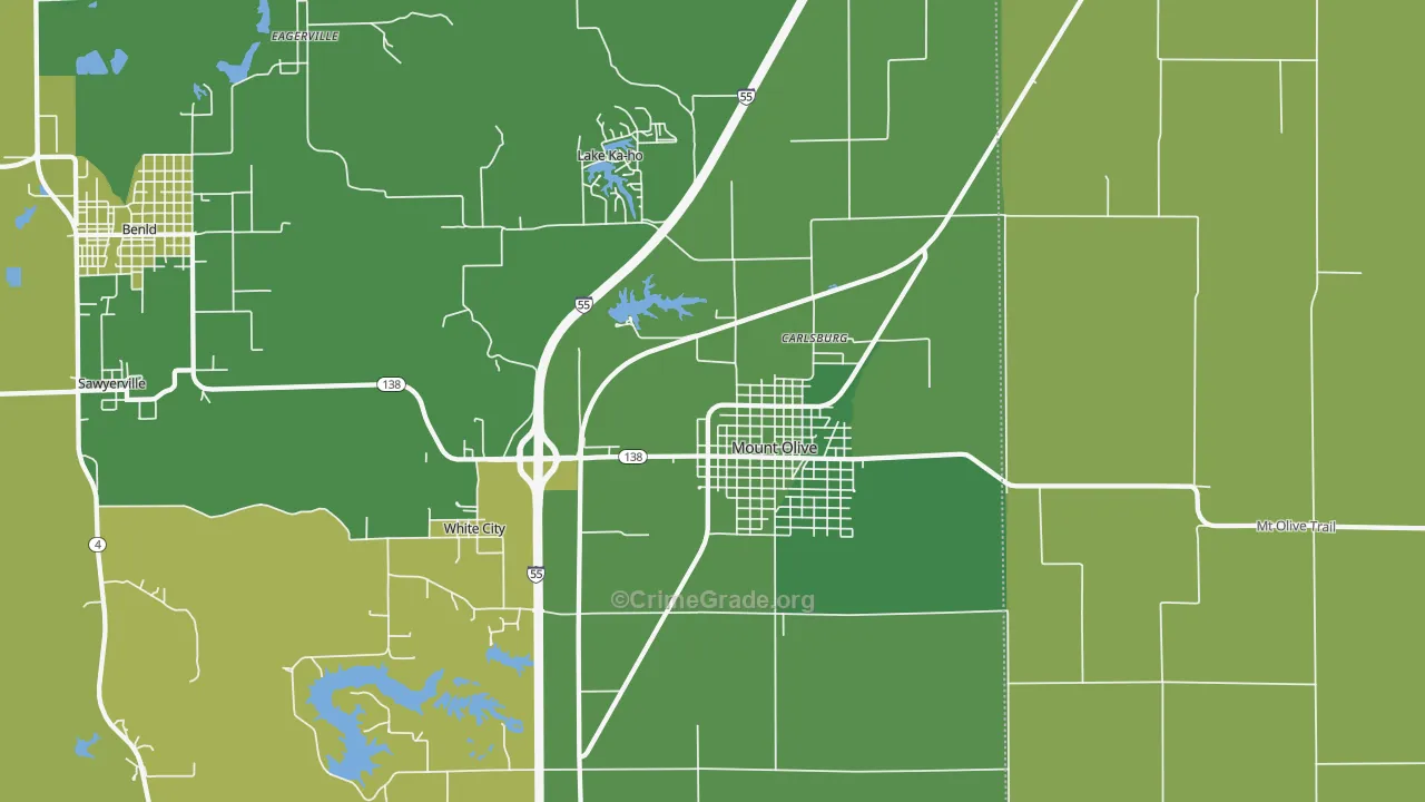 62069, IL Map of Drug-Related Crime Rates