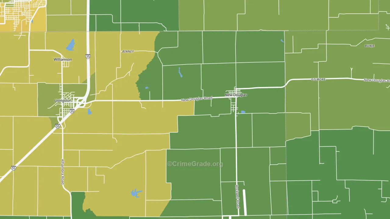 62074, IL Map of Drug-Related Crime Rates