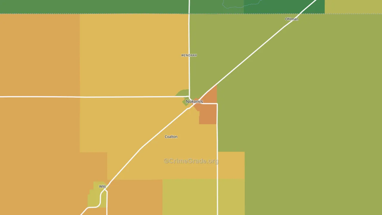 62075, IL Map of Drug-Related Crime Rates