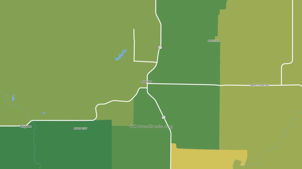 62080, IL Map of Drug-Related Crime Rates