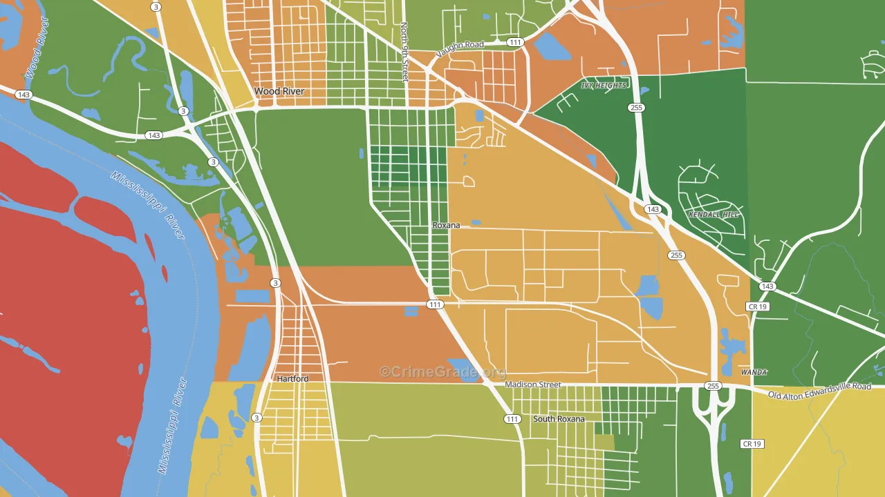 62084, IL Map of Drug-Related Crime Rates