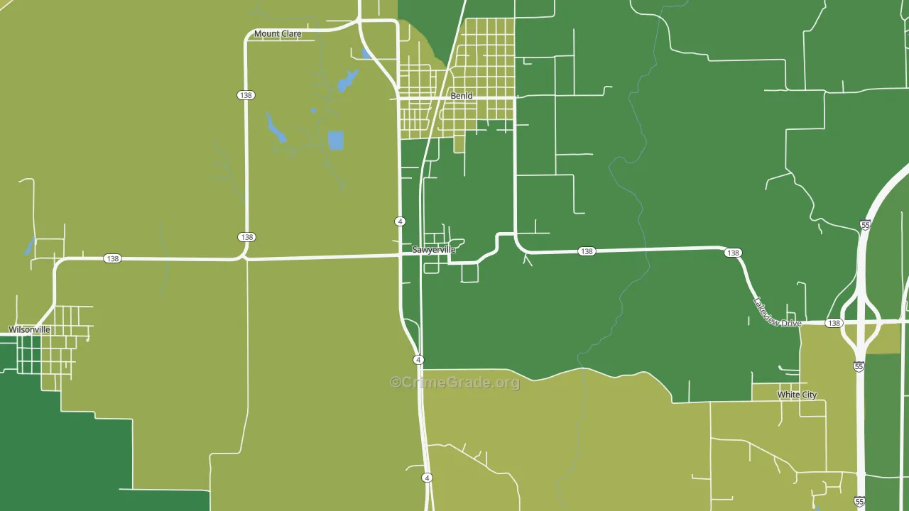 62085, IL Map of Drug-Related Crime Rates