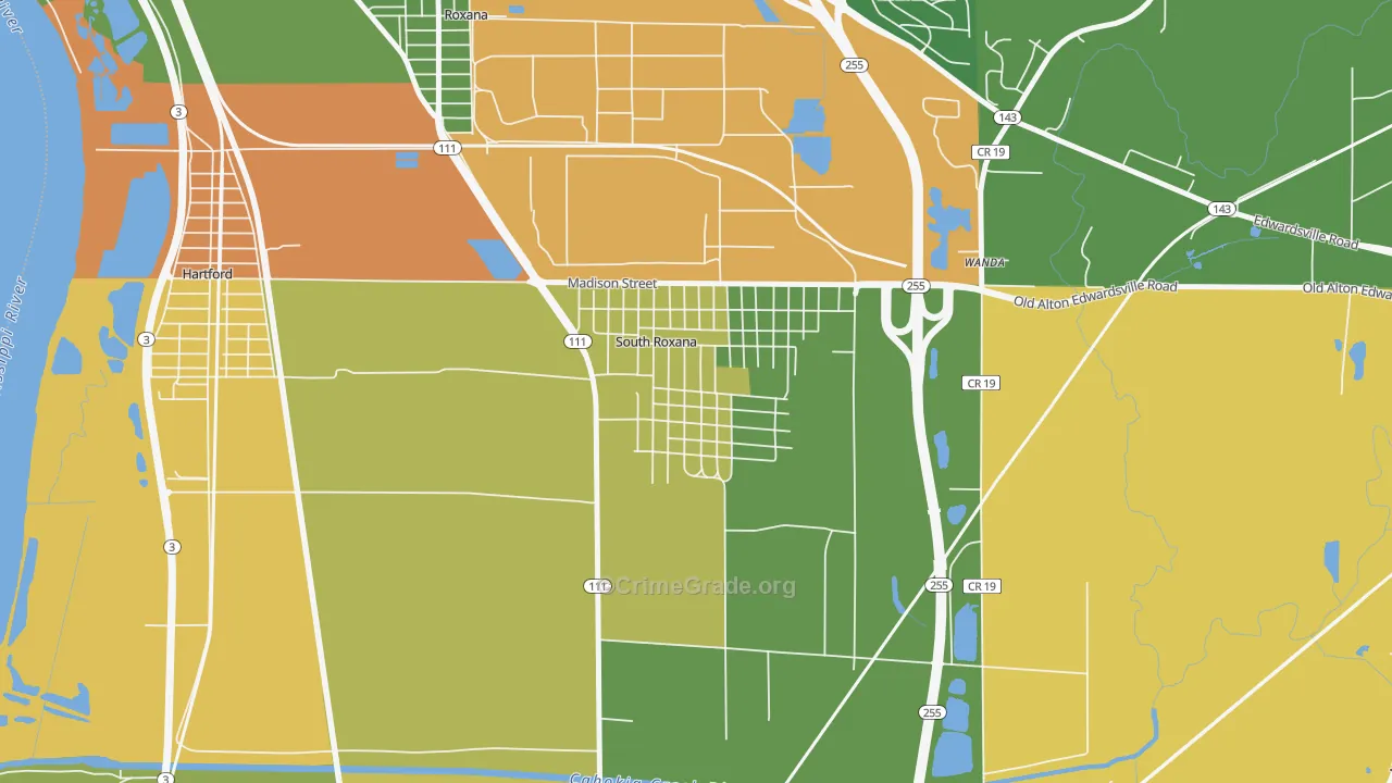 62087, IL Map of Drug-Related Crime Rates