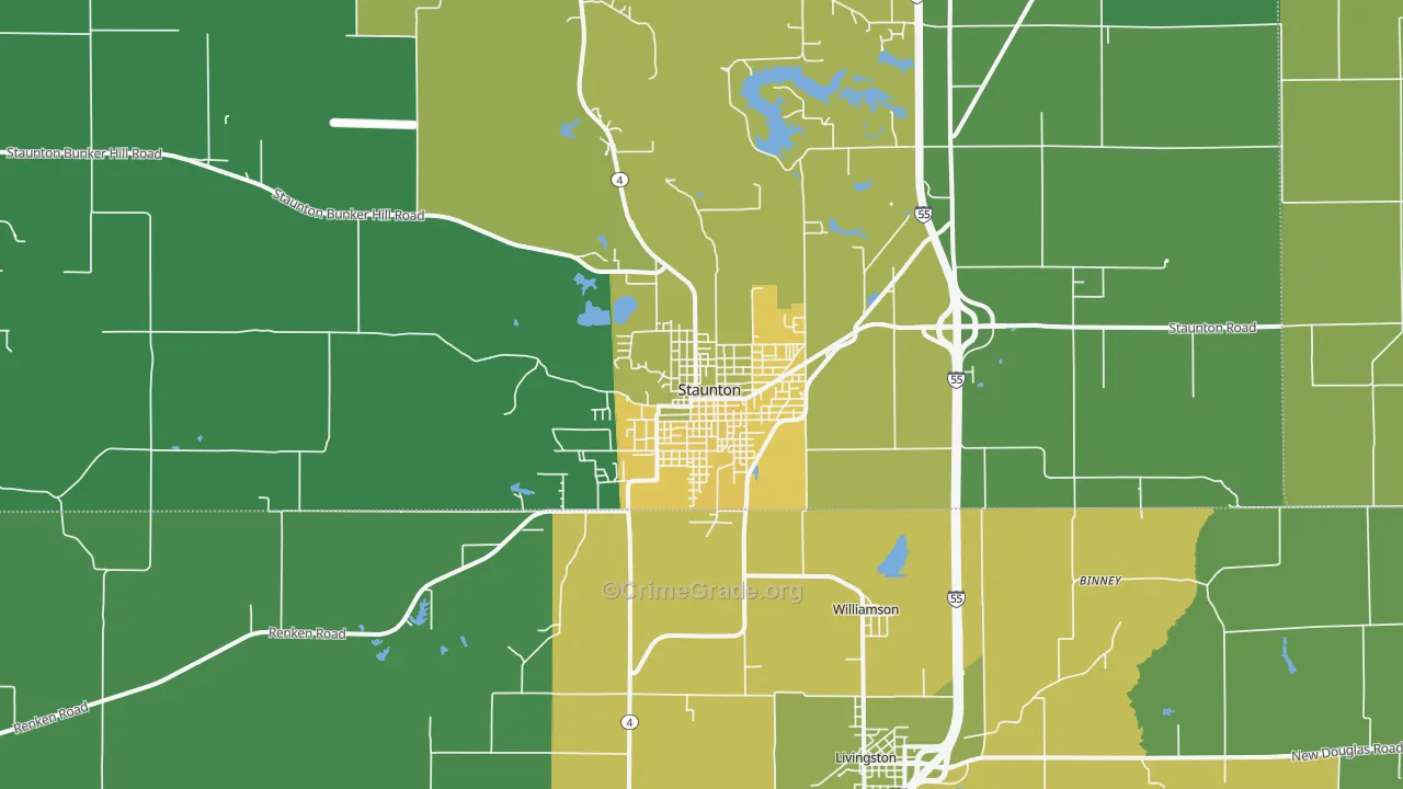 62088, IL Map of Drug-Related Crime Rates