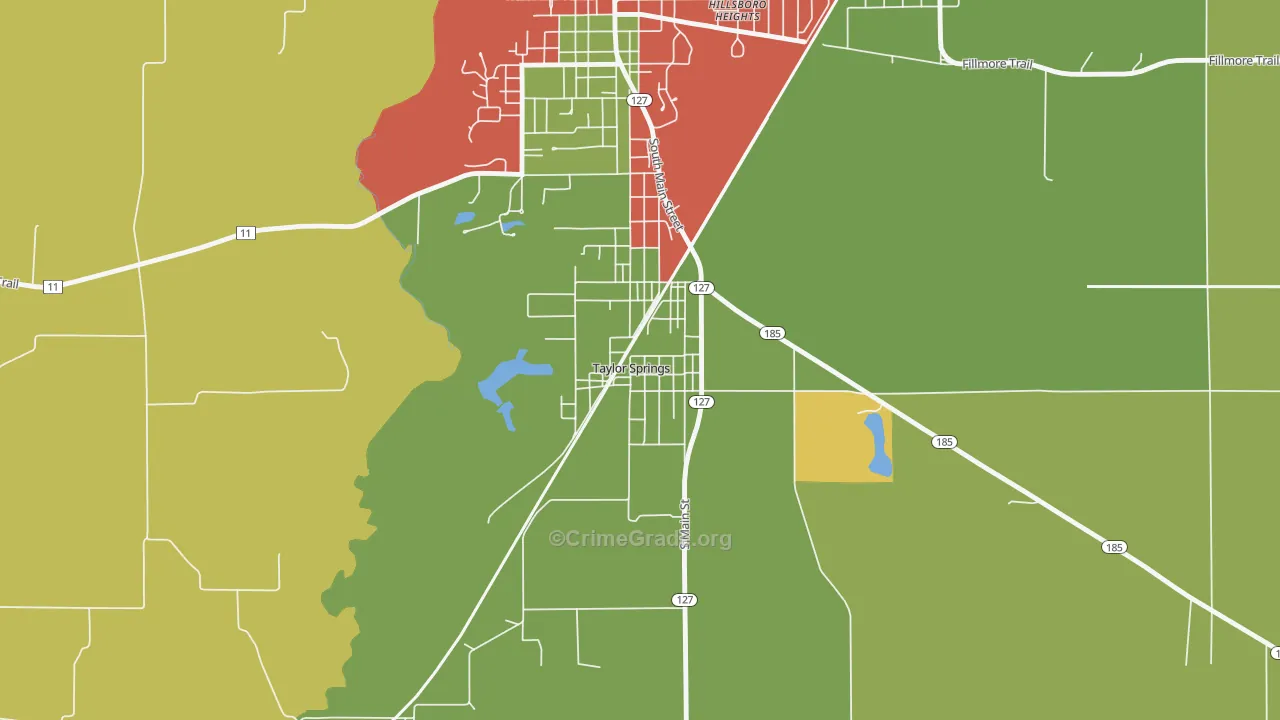 62089, IL Map of Drug-Related Crime Rates
