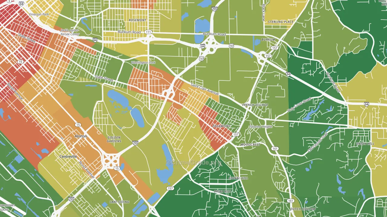 62203, IL Map of Drug-Related Crime Rates