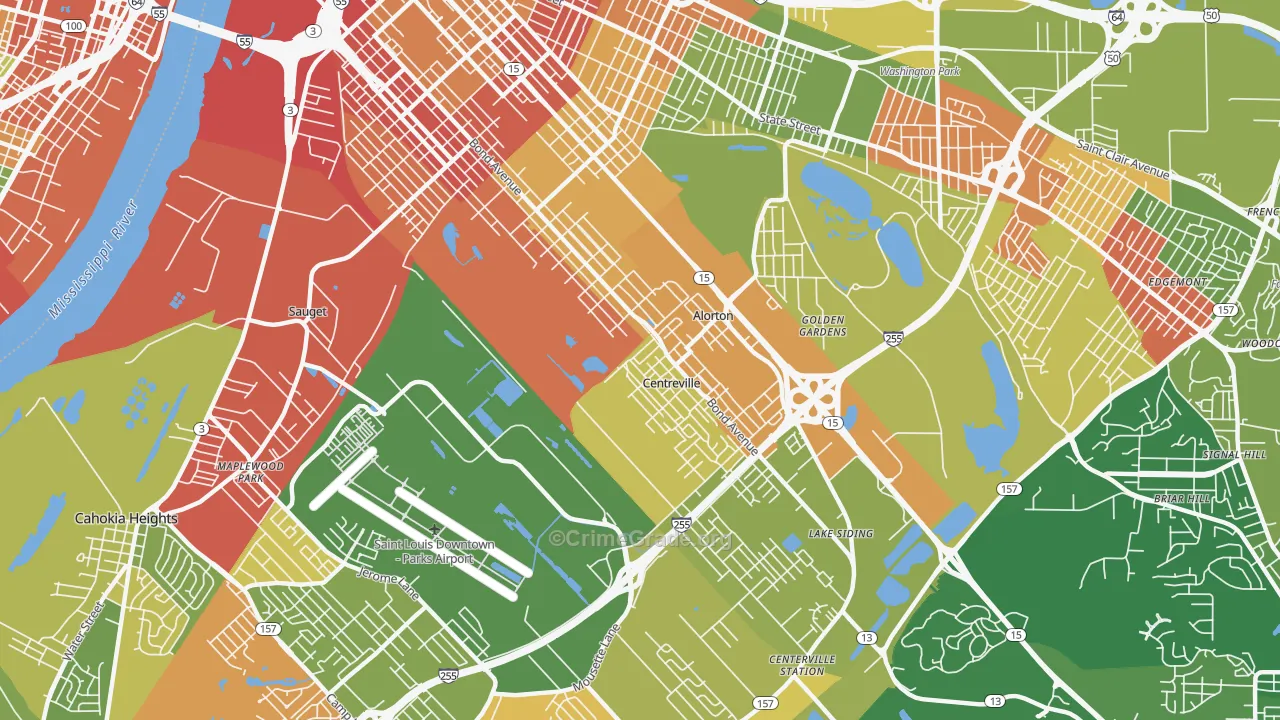 62207, IL Map of Drug-Related Crime Rates