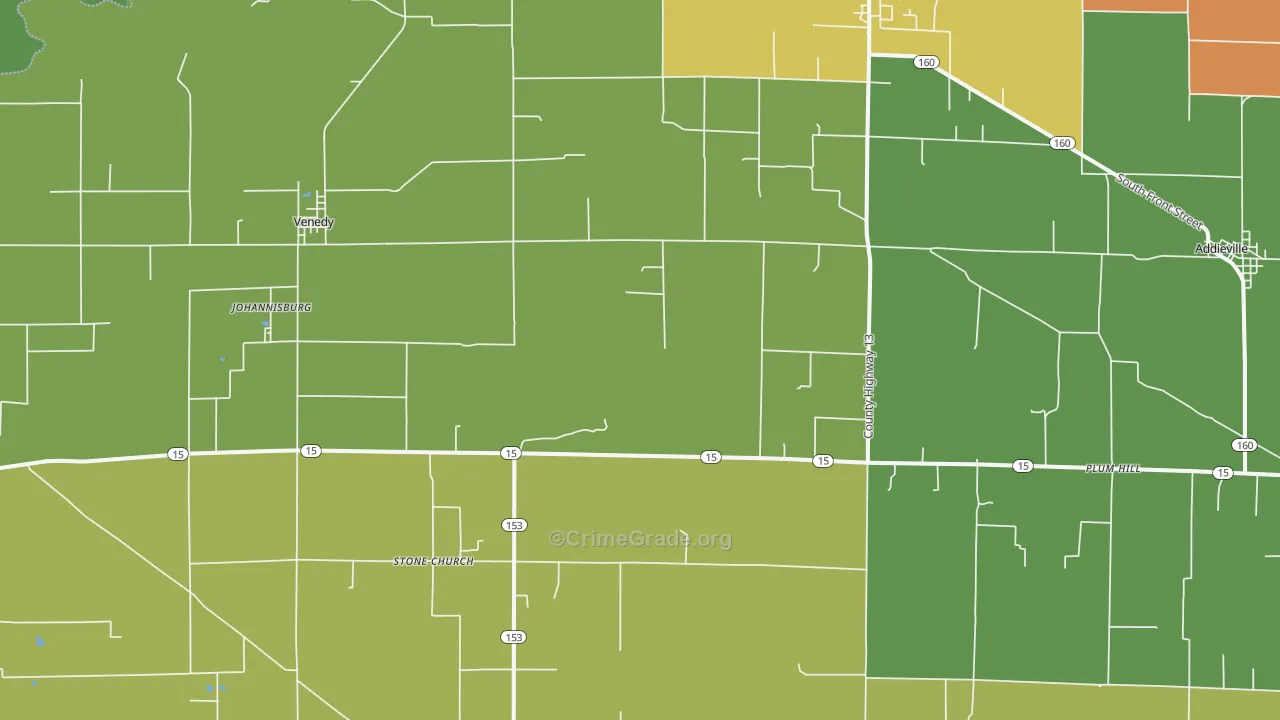 62214, IL Map of Drug-Related Crime Rates
