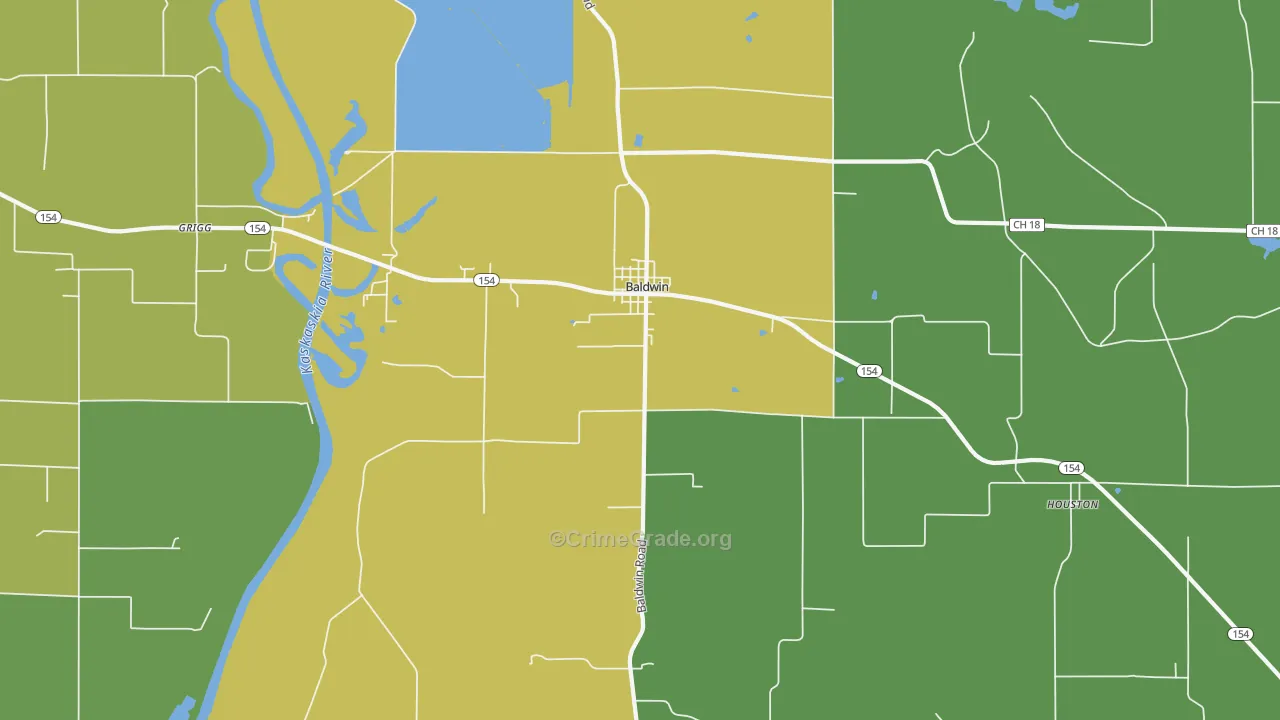 62217, IL Map of Drug-Related Crime Rates