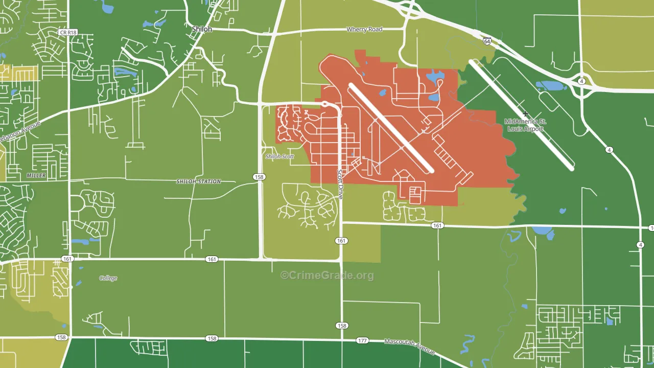 62225, IL Map of Drug-Related Crime Rates