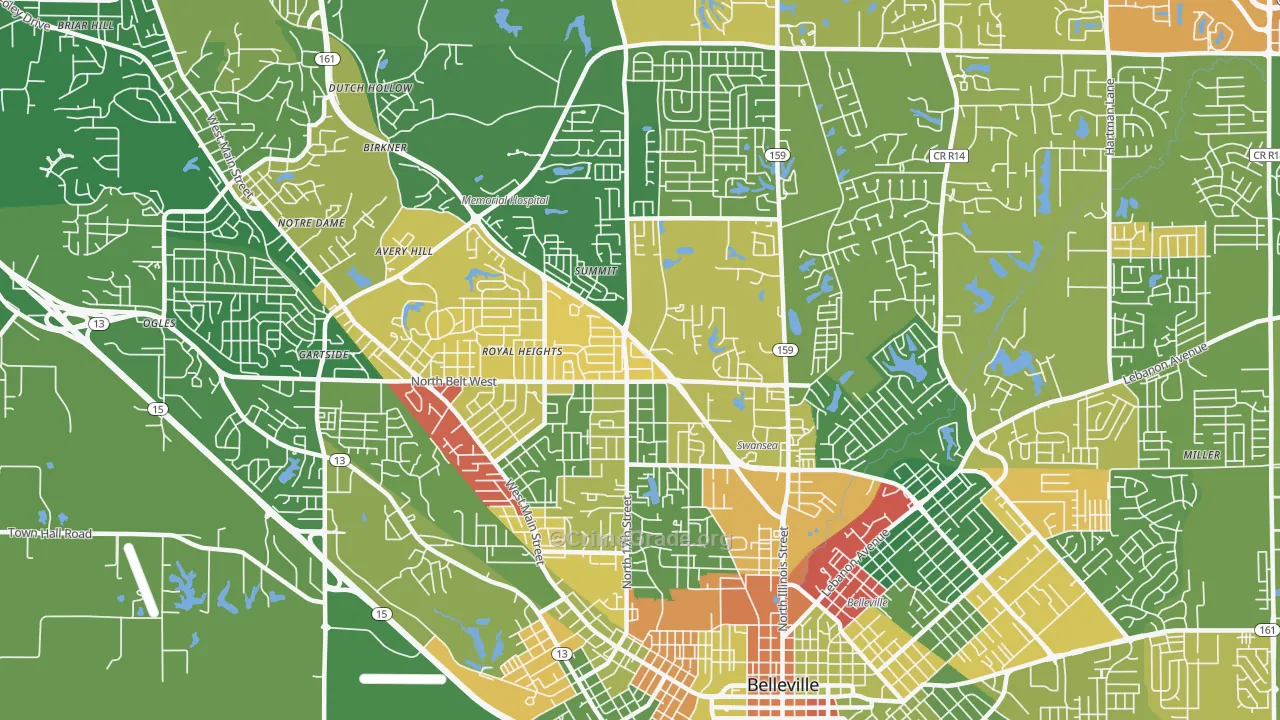 62226, IL Map of Drug-Related Crime Rates