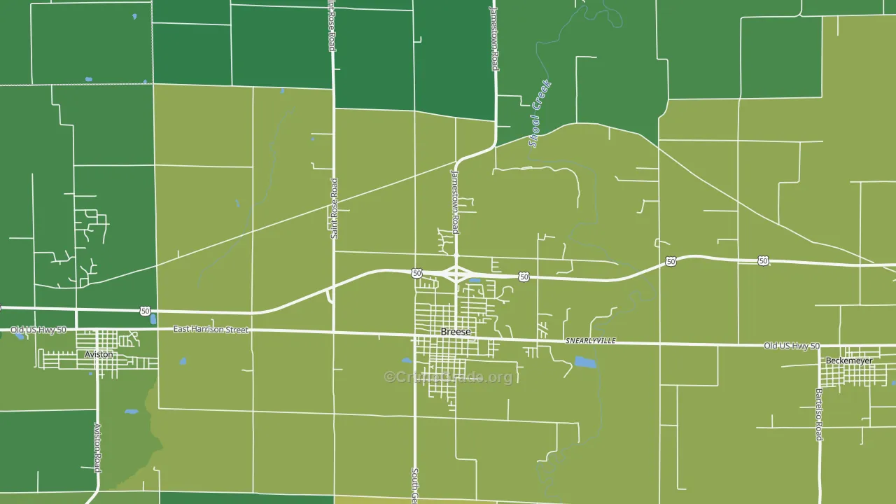 62230, IL Map of Drug-Related Crime Rates
