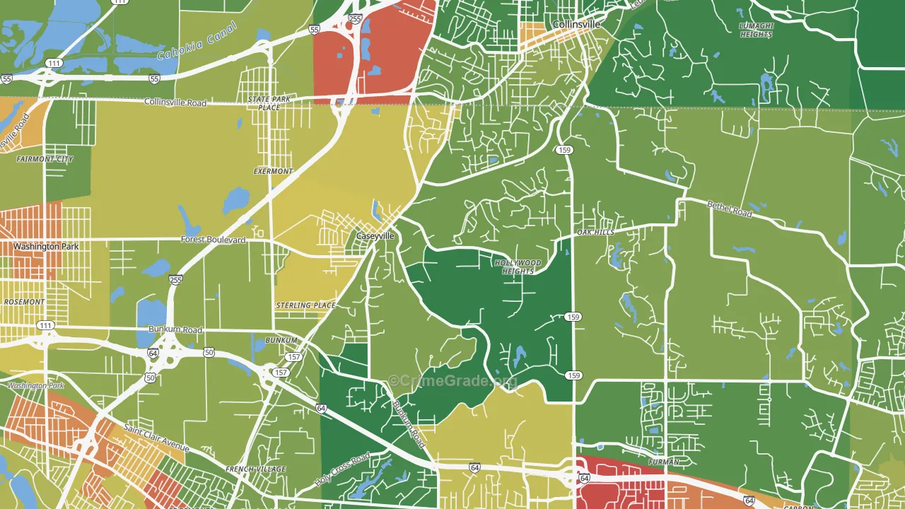 62232, IL Map of Drug-Related Crime Rates