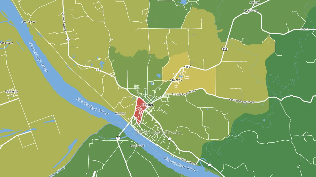 62233, IL Map of Drug-Related Crime Rates