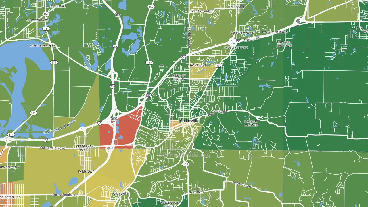 62234, IL Map of Drug-Related Crime Rates