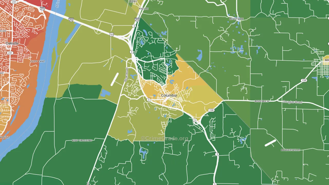 62236, IL Map of Drug-Related Crime Rates
