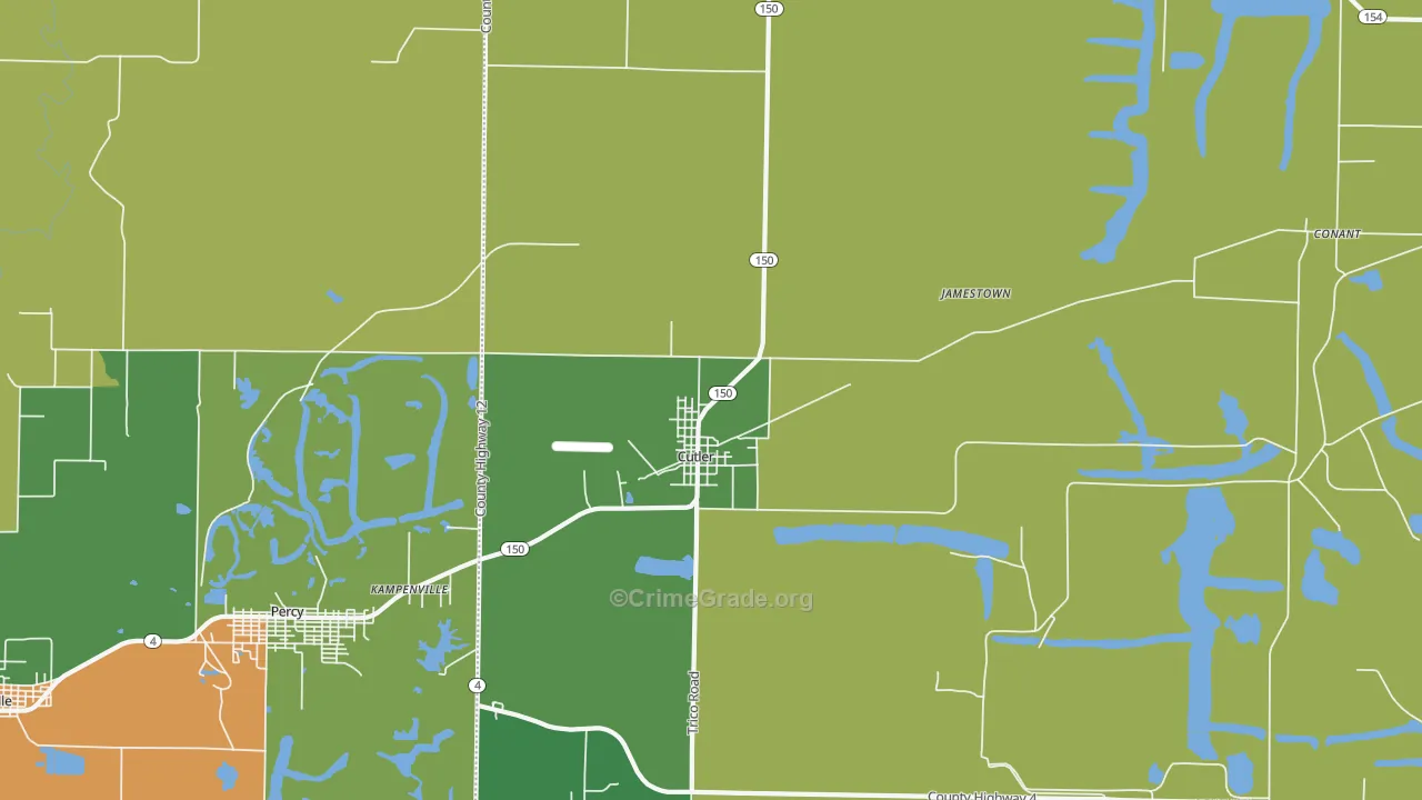 62238, IL Map of Drug-Related Crime Rates