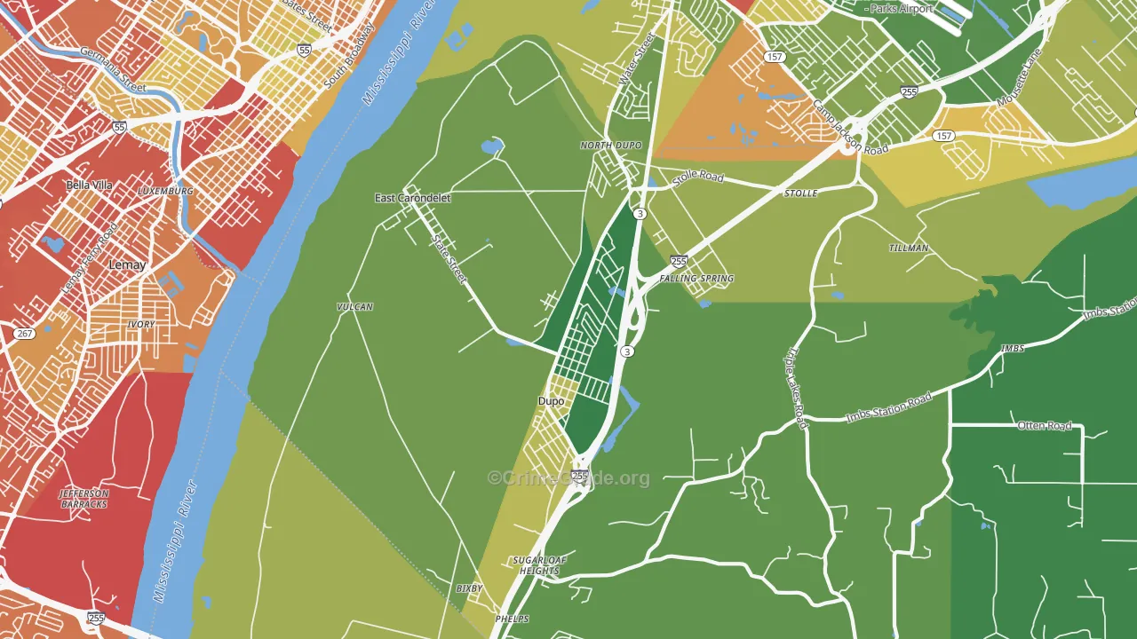 62240, IL Map of Drug-Related Crime Rates