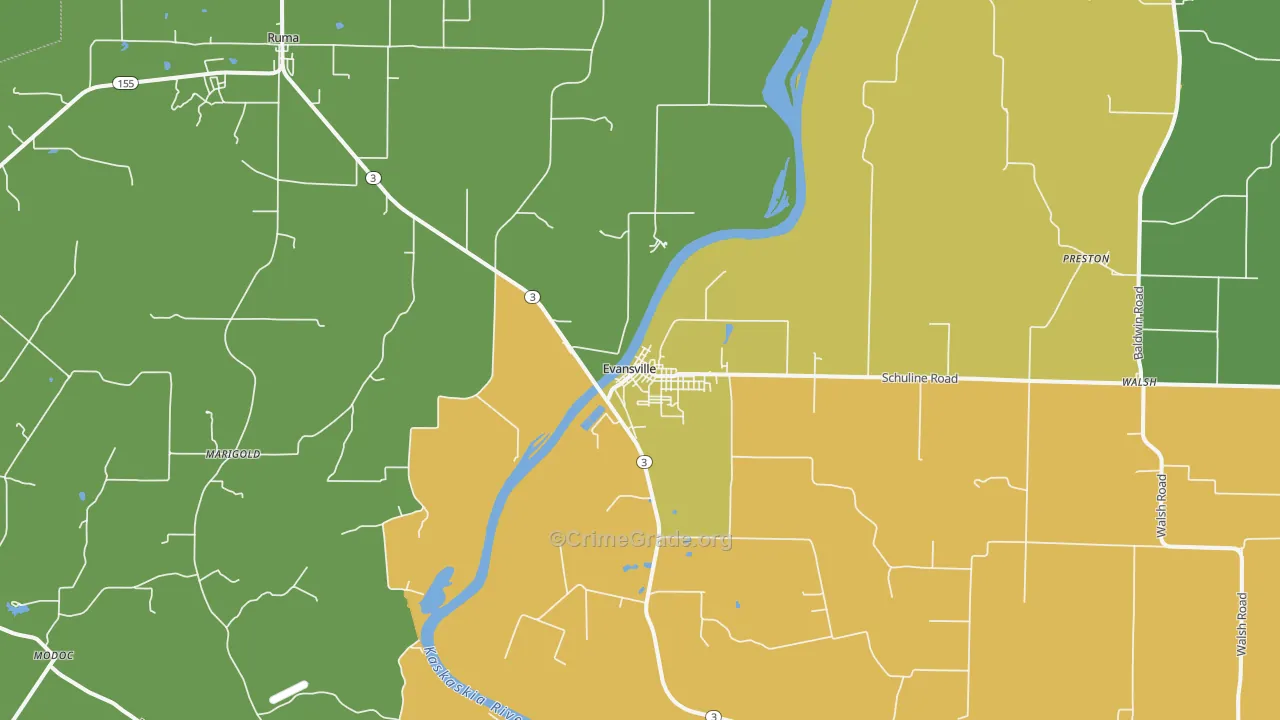 62242, IL Map of Drug-Related Crime Rates