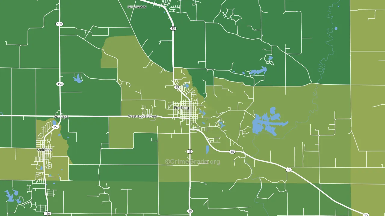 62243, IL Map of Drug-Related Crime Rates
