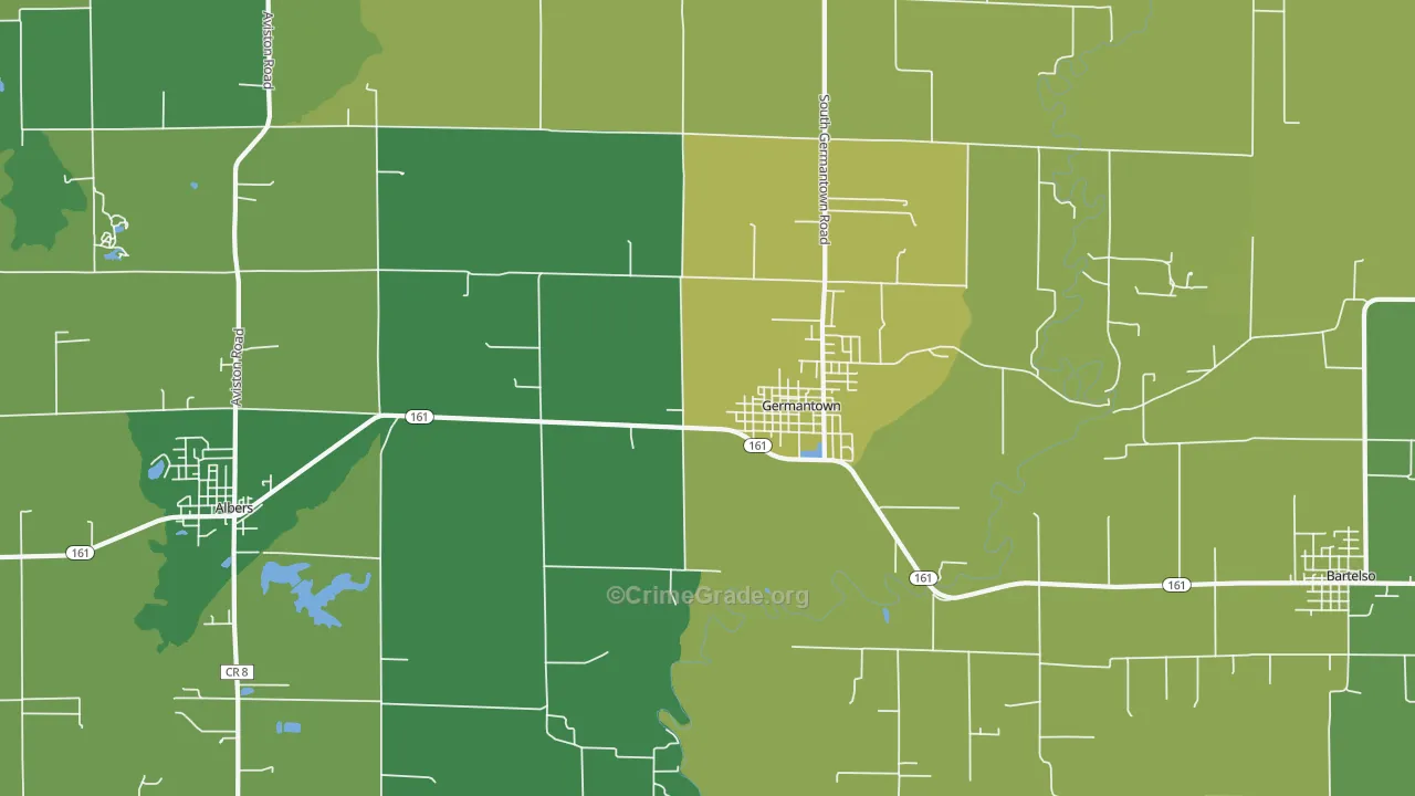 62245, IL Map of Drug-Related Crime Rates