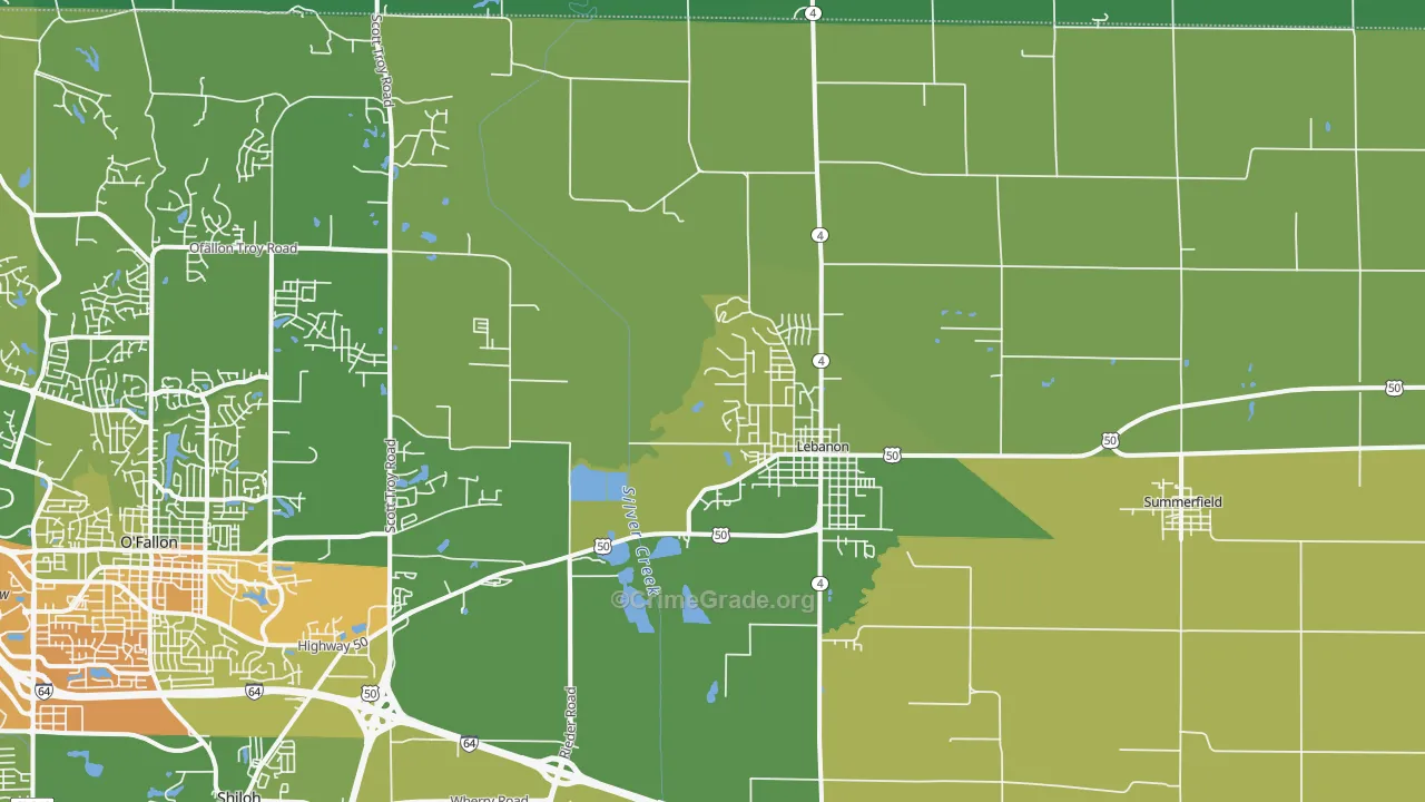 62254, IL Map of Drug-Related Crime Rates