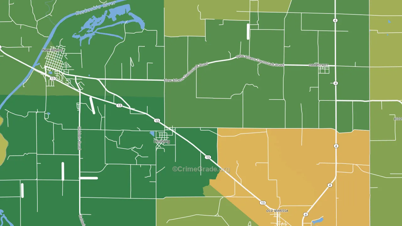62255, IL Map of Drug-Related Crime Rates